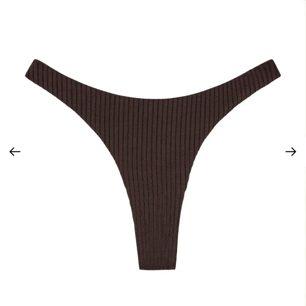 Monday Swimwear Brown Ribbed Bikini Bottom